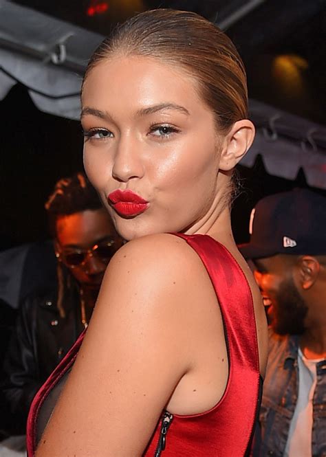 gigi hadid red lipstick.